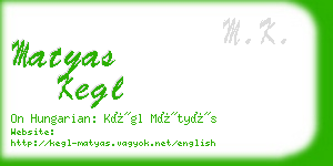 matyas kegl business card